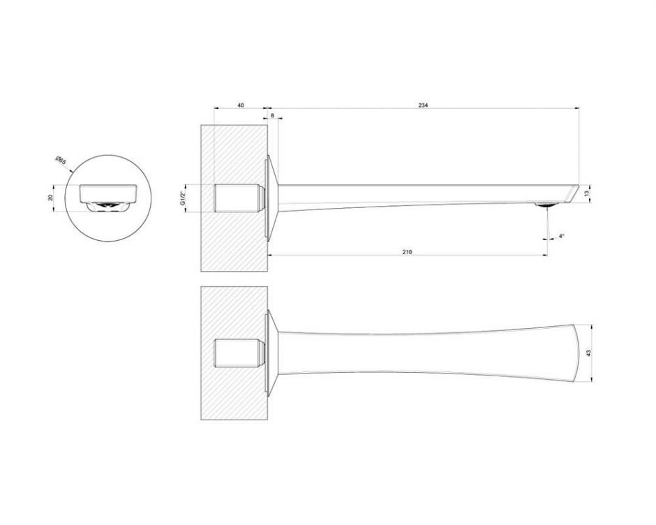 Излив для раковины Gessi Ventaglio 72102 ФОТО