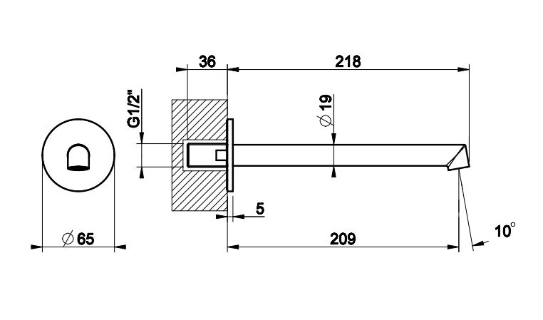 Настенный излив Gessi Anello 63404 ФОТО