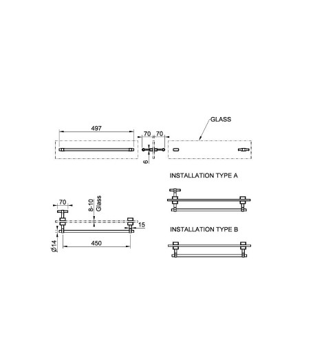 Полотенцедержатель Gessi Jacqueline 77613 под дерево 45 см для крепления на стекло ФОТО