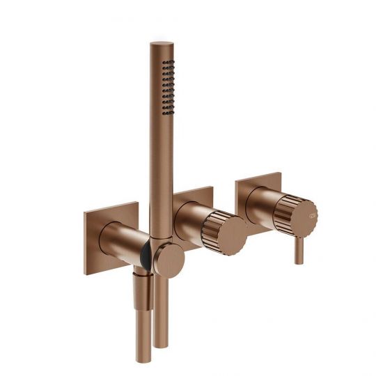 Смеситель для душа Gessi Incastri 75036 встраиваемый с ручным душем и переключателем на 2 источника схема 8
