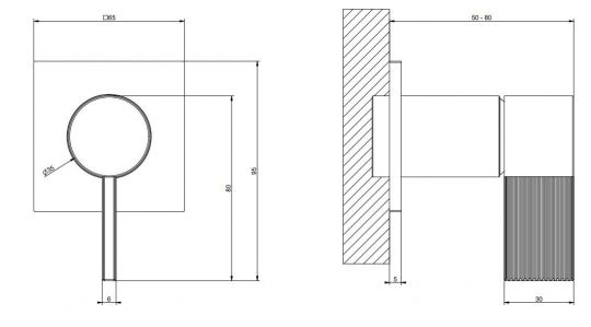 Смеситель для раковины Gessi Inverso Rigato 73509 схема 2