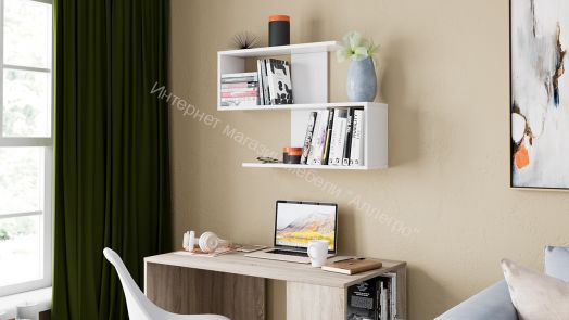 Полка настенная «Даймонд» Тип 1 - КМ+02.68.000.046 Белый Ясень