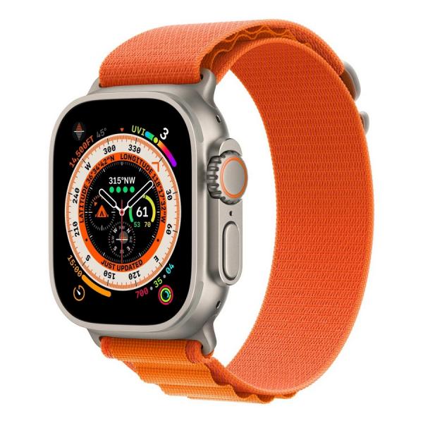 Часы Apple Watch Ultra 2 GPS + Cellular 49mm Natural Titanium Case with Orange Alpine Loop (L)