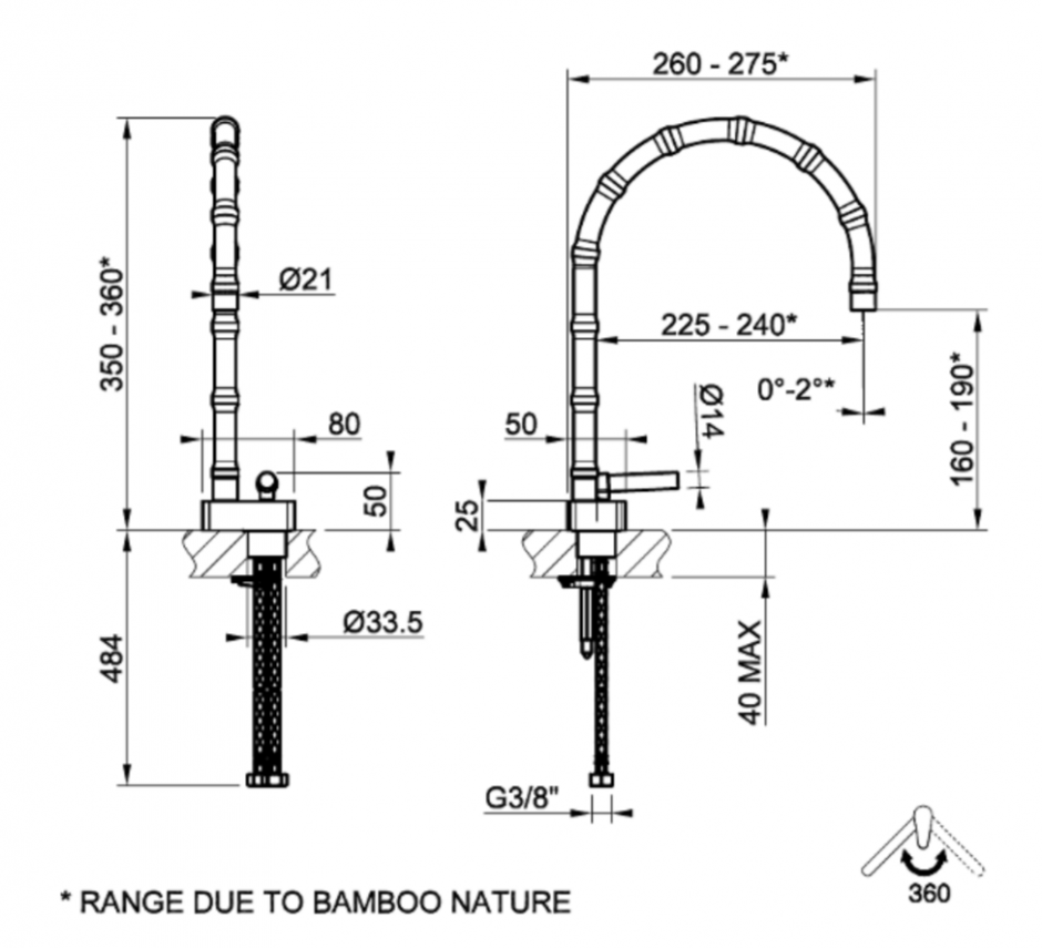 Смеситель для раковины Gessi Jacqueline 77219 со средним поворотным изливом и вентилем под дерево без донного клапана ФОТО