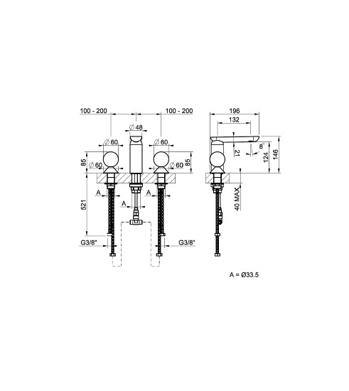 Смеситель для раковины Gessi Perle 74165 без донного клапана с вентилями-сферами из мрамора Emperador Dark и муранского стекла Pulegoso ФОТО