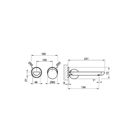 Смеситель для раковины Gessi Perle 74188 встраиваемый с вентилем-сферой из мрамора Emperador Dark ФОТО