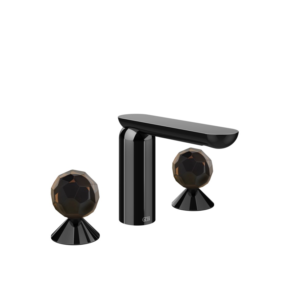 Смеситель для раковины Gessi Perle 74225 без донного клапана с вентилями-сферами из муранского стекла Sfaccettato ФОТО