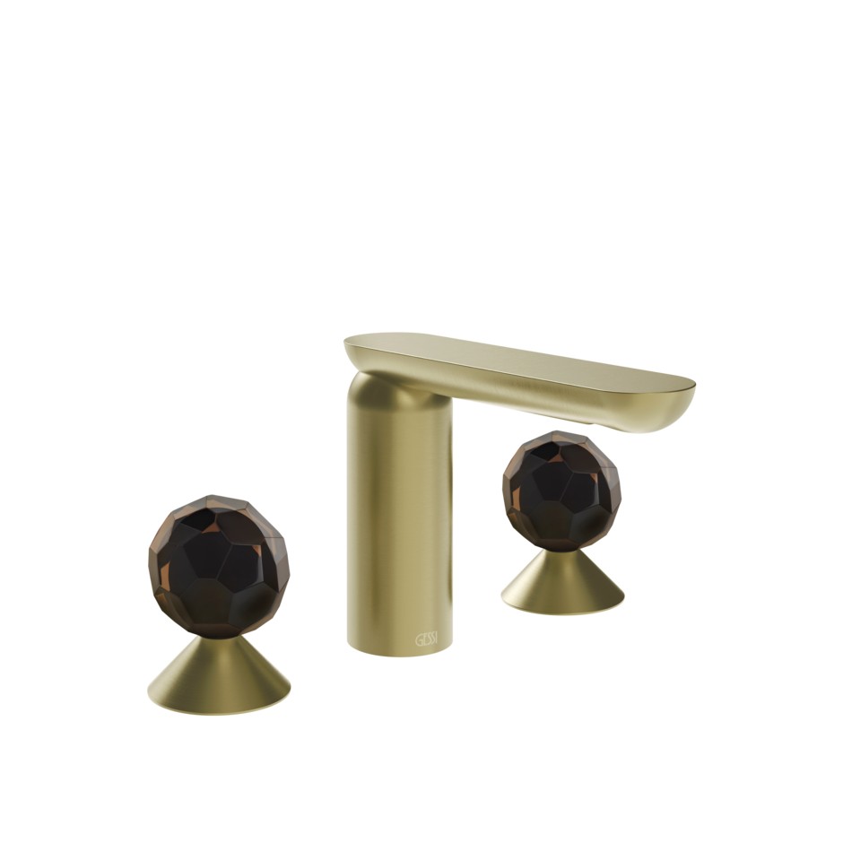 Смеситель для раковины Gessi Perle 74225 без донного клапана с вентилями-сферами из муранского стекла Sfaccettato ФОТО
