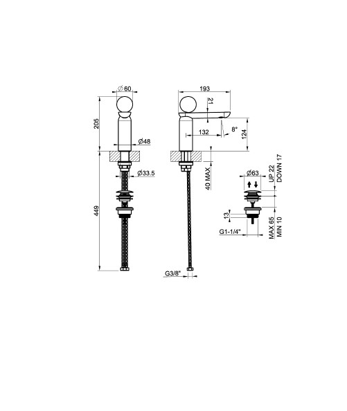 Смеситель для раковины Gessi Perle 74351 низкий с донным клапаном и вентилем из камня Onyx Cola ФОТО