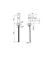 Смеситель для раковины Gessi Perle 74502 низкий с вентилем из камня Onyx Green без донного клапана схема 2