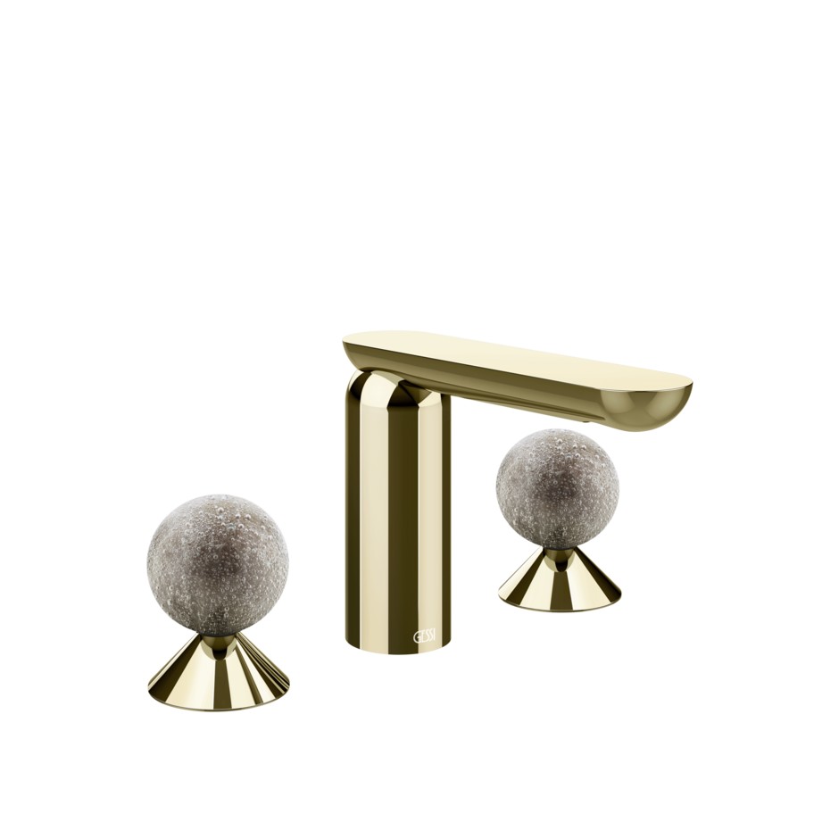 Смеситель для раковины Gessi Perle 74665 без донного клапана с вентилями-сферами из муранского стекла Pulegoso ФОТО