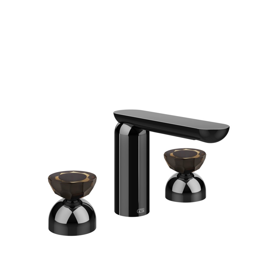 Смеситель для раковины Gessi Perle 74886 без донного клапана с вентилями-полусферами из муранского стекла Battuto ФОТО