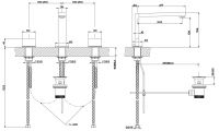 Смеситель для раковины Gessi Rettangolo T 20403 с донным клапаном схема 2