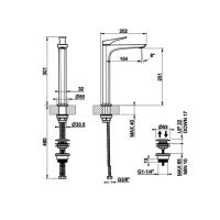 Смеситель для раковины Gessi Ventaglio 72053 схема 2