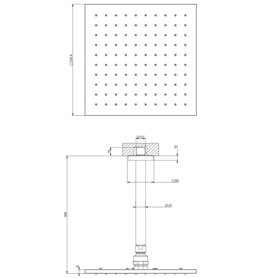 Тропический душ Gessi Minimalistic Shower 59155 ФОТО