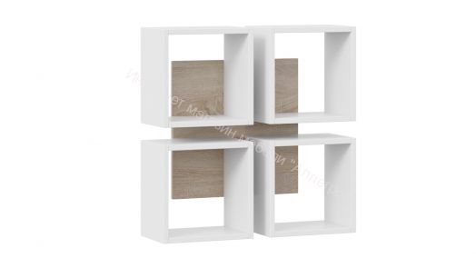 Полка настенная тип 8 Дуб Сонома, Белый (поры дерева)