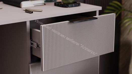 Стол письменный «Графит» Глиняно серый, Холст латте