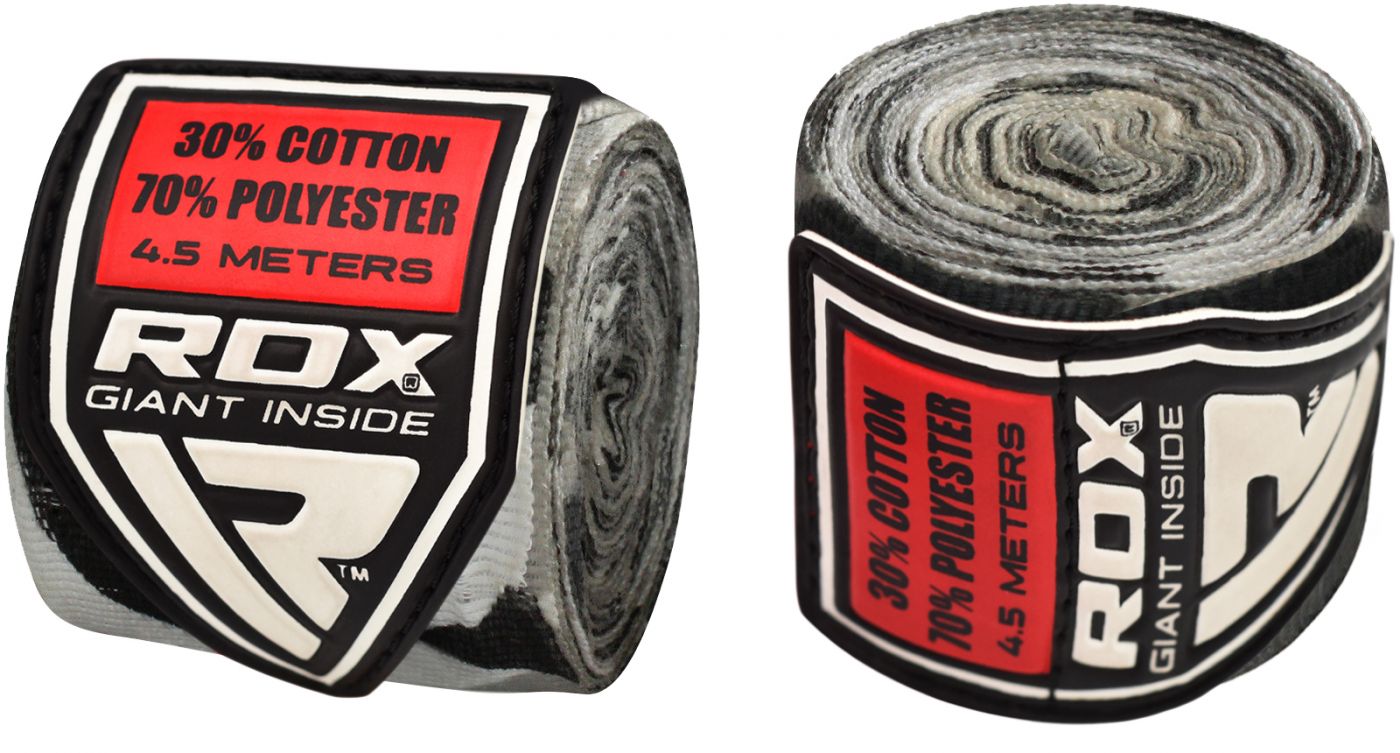 Бинты боксерские 4.5м RDX камуфляж/сер., артикул HWX-RC+