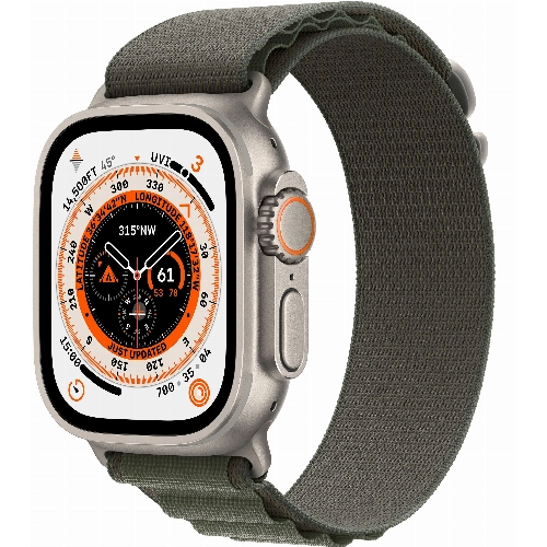 Часы Apple Watch Ultra 2 GPS + Cellular 49mm Natural Titanium Case with Green Alpine Loop (M)