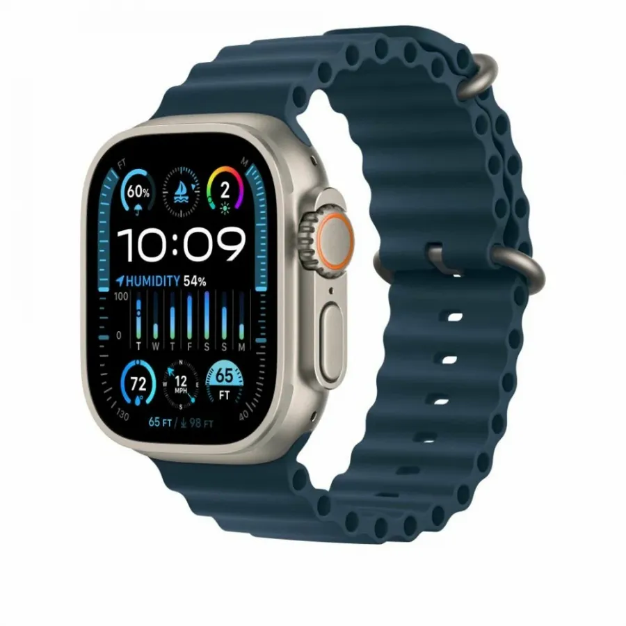 Часы Apple Watch Ultra 2 GPS + Cellular 49mm Natural Titanium Case with Blue Ocean Band