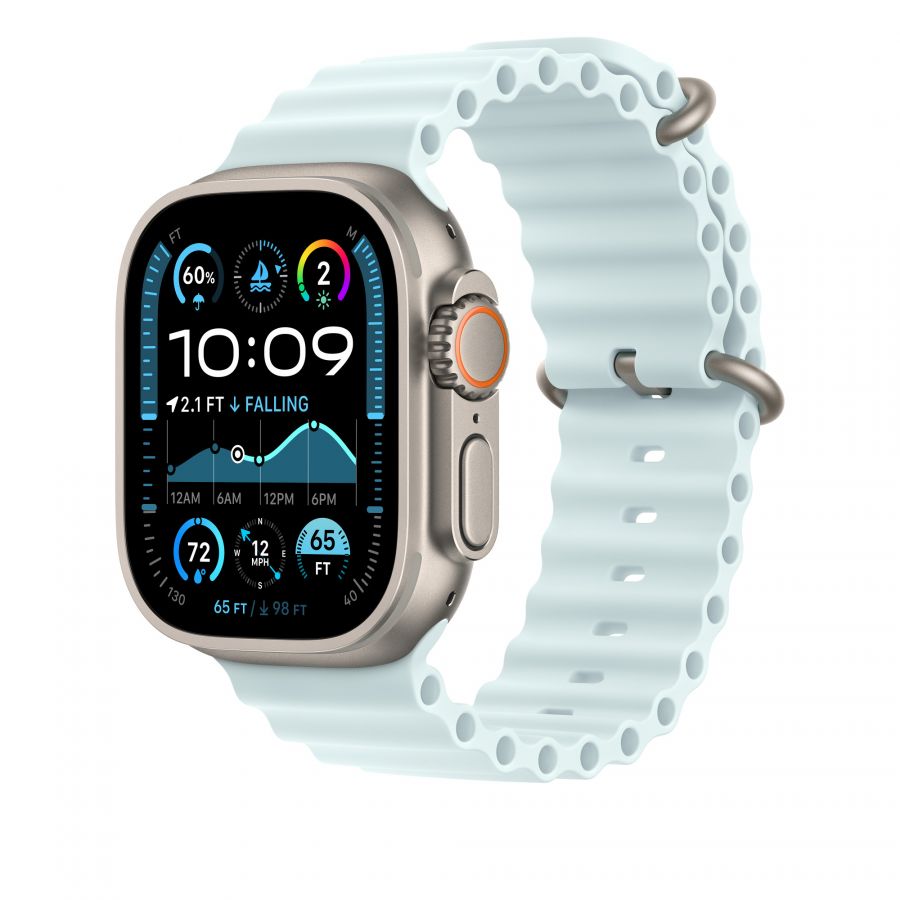 Часы Apple Watch Ultra 2 GPS + Cellular 49mm Natural Titanium Case with Ice Blue Ocean Band