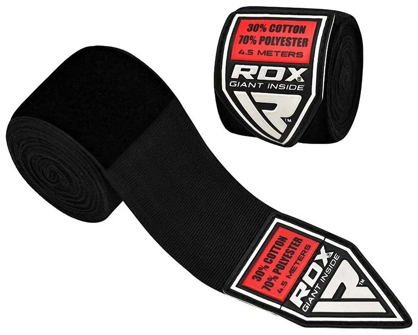 Бинты боксерские 4.5м RDX чёрные, артикул HWX-RB+