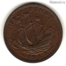 Великобритания 1/2 пенни 1957