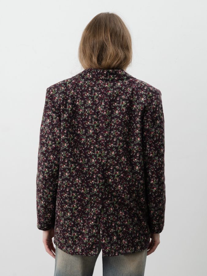 Пиджак винный в цветочек