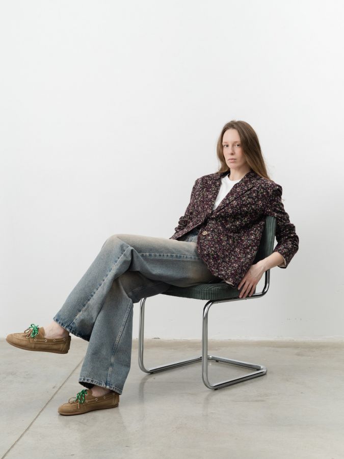 Пиджак винный в цветочек