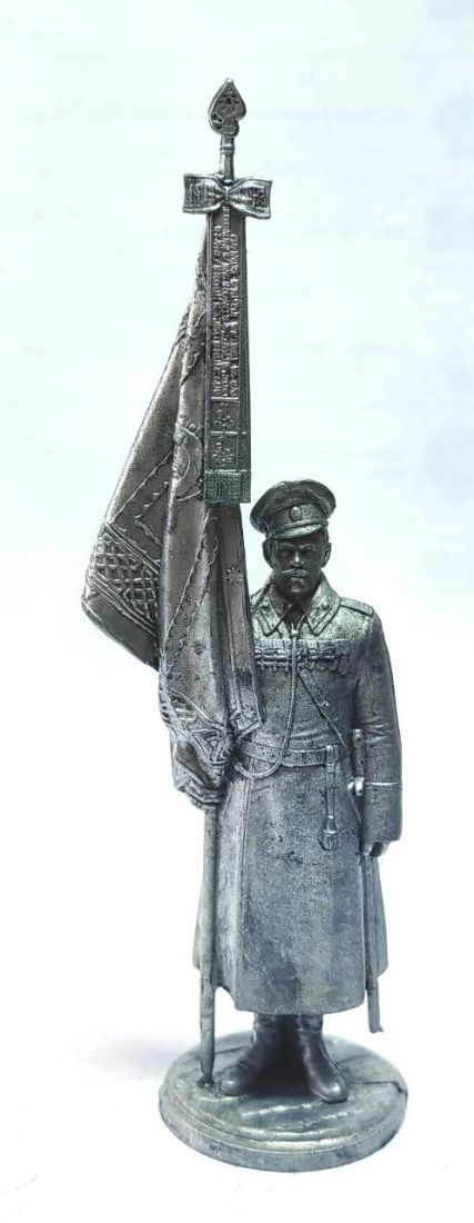 Фигурка Знаменосец-подпрапорщик 195 пех. Оровайского полка. Россия 1916г. Олово