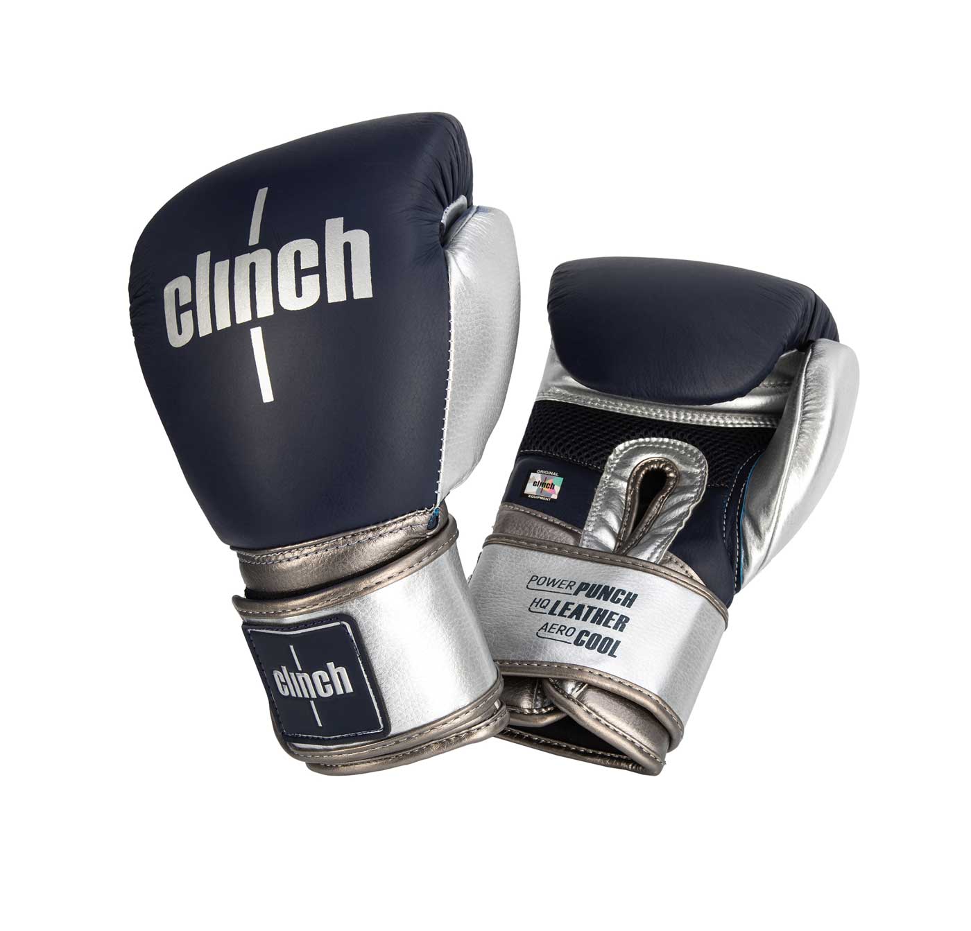 Перчатки боксерские Clinch Prime 2.0 темно-сине-серебристые, 14 унц., артикул C152