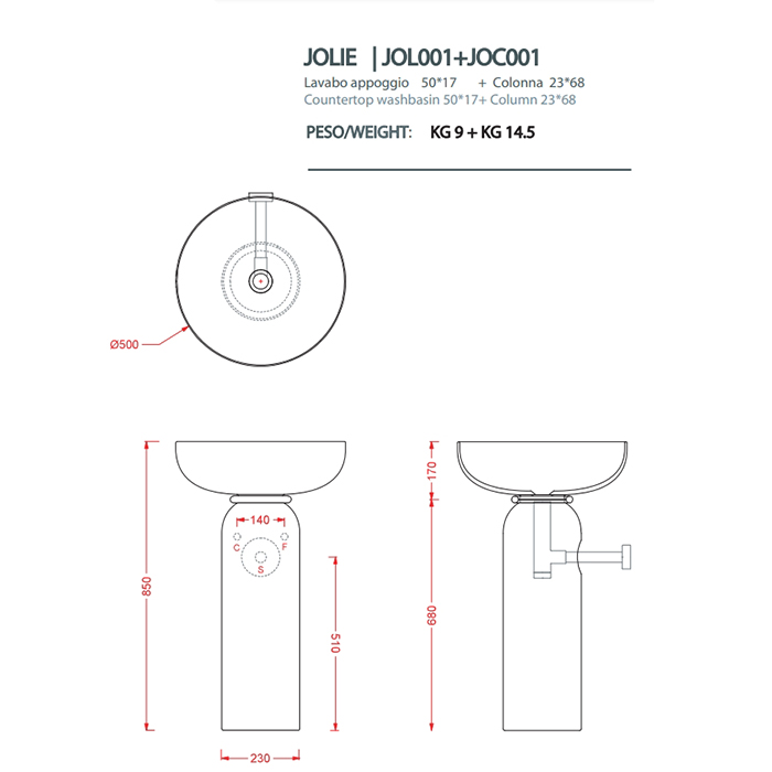 Накладная раковина Artceram Jolie JOL001 ФОТО