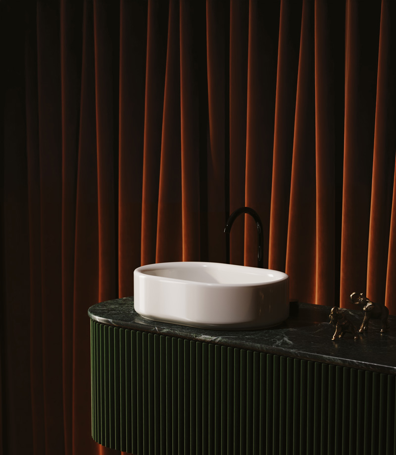 Овальная накладная раковина Artceram Wonder WNL001 55x37 см ФОТО