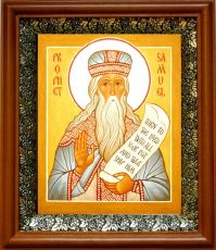 Икона Самуил, пророк в киоте с басмой Виноградная Лоза (UV-печать)(30822)