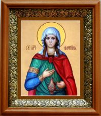 Икона Светлана (Фотиния) Римская в киоте с басмой Виноградная Лоза (UV-печать)(33155)