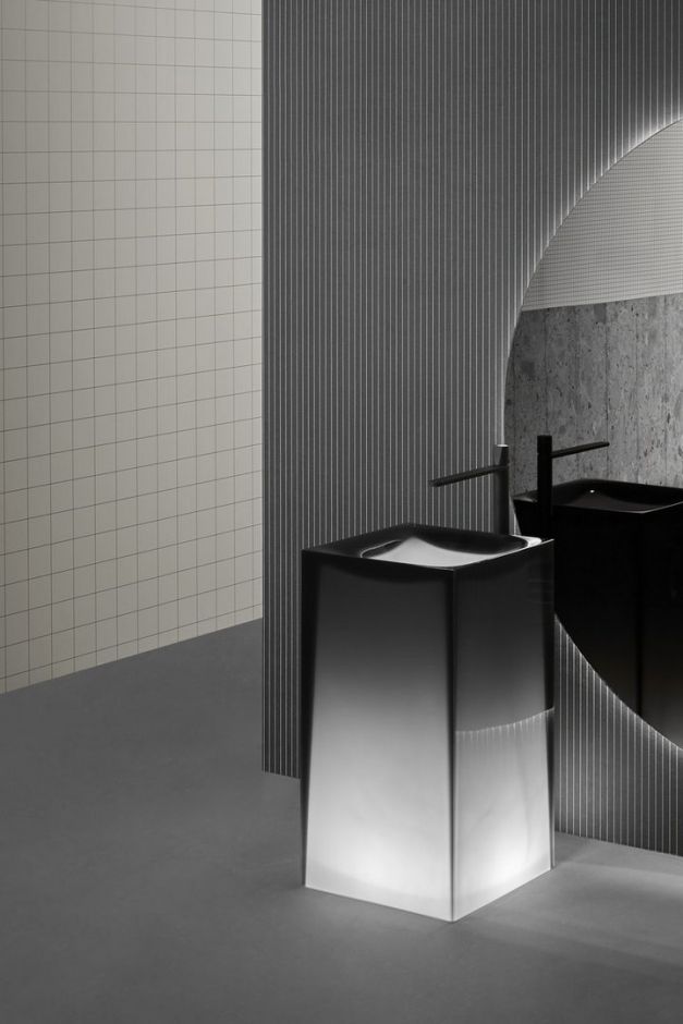 Напольная раковина Antonio Lupi Lavabi AURA 45х45 см с подсветкой и без ФОТО