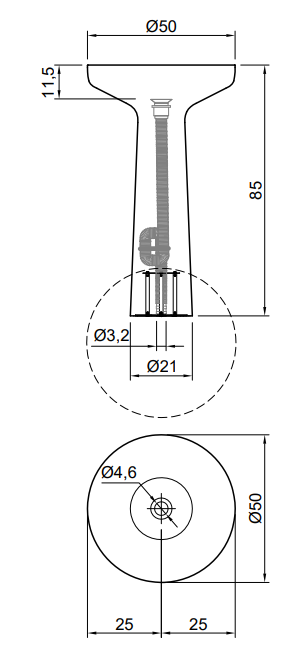 Напольная раковина Antonio Lupi Ago Ago85 50х50 ФОТО