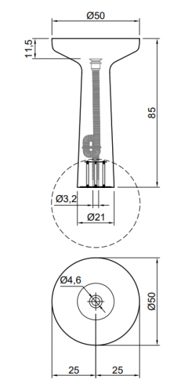 Напольная раковина Antonio Lupi Ago Ago85 50х50 схема 2