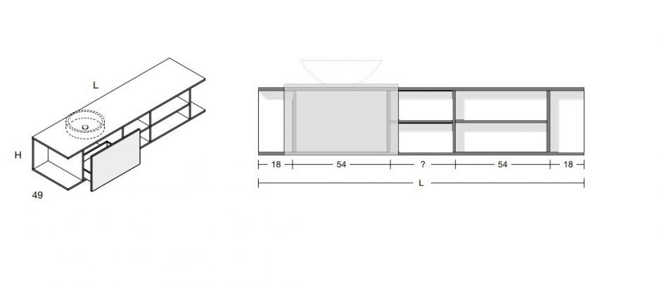 Тумба Antonio Lupi Nemesis 25NE180 25NE180 ФОТО