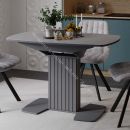 Стол обеденный раздвижной «Хилтон» Тип 1 Графит матовый, Стекло матовое серое