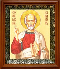 Икона Симон Кананит в киоте с басмой Виноградная Лоза (UV-печать)(30881)