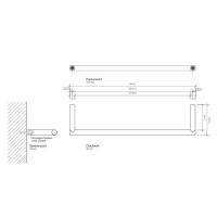 Держатель для полотенца металлический Decor Walther Mikado 05207 30х7.2 схема 2 Держатель для полотенца металлический Decor Walther Mikado 05207 30х7.2 схема 2
