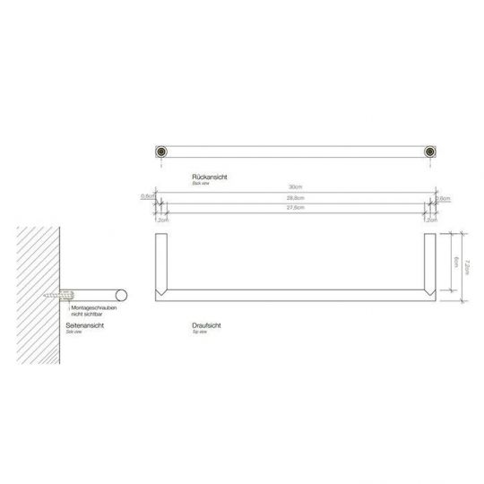 Держатель для полотенца металлический Decor Walther Mikado 05207 30х7.2 схема 2 Держатель для полотенца металлический Decor Walther Mikado 05207 30х7.2 схема 2