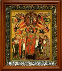 Икона София-Премудрость Божия (Новгородская) в киоте с басмой Виноградная Лоза (UV-печать)(30900)