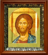 Икона Спас Оплечный в киоте с басмой Виноградная Лоза (UV-печать)(30912)