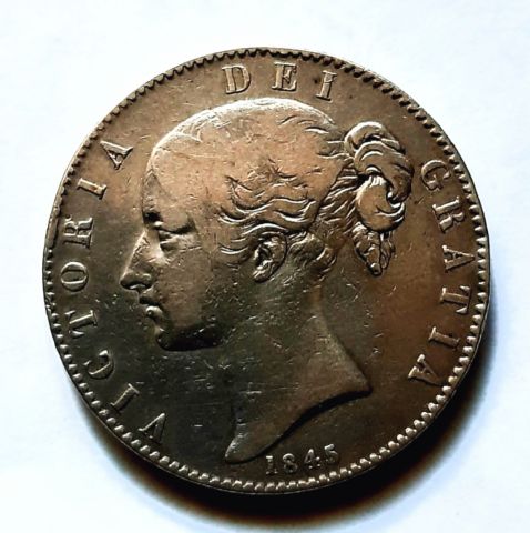 1 крона 1845 Великобритания AUNC-XF