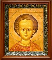 Икона Спас Эммануил в киоте с басмой Виноградная Лоза (UV-печать)(30916)