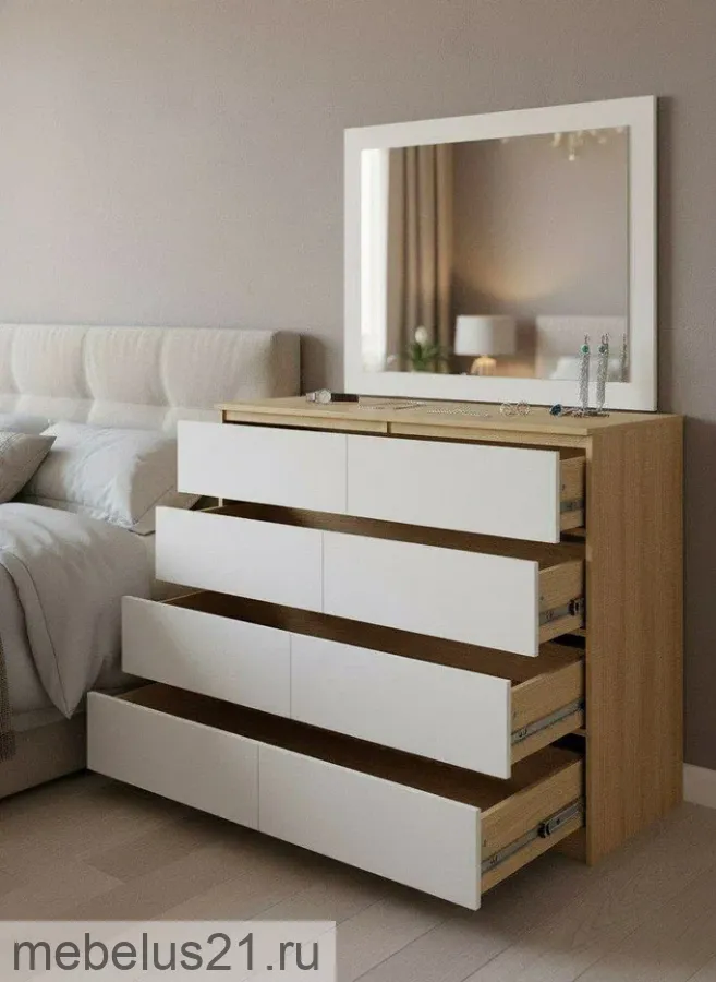 Комод Прайм 1200.8 сонома/Белый