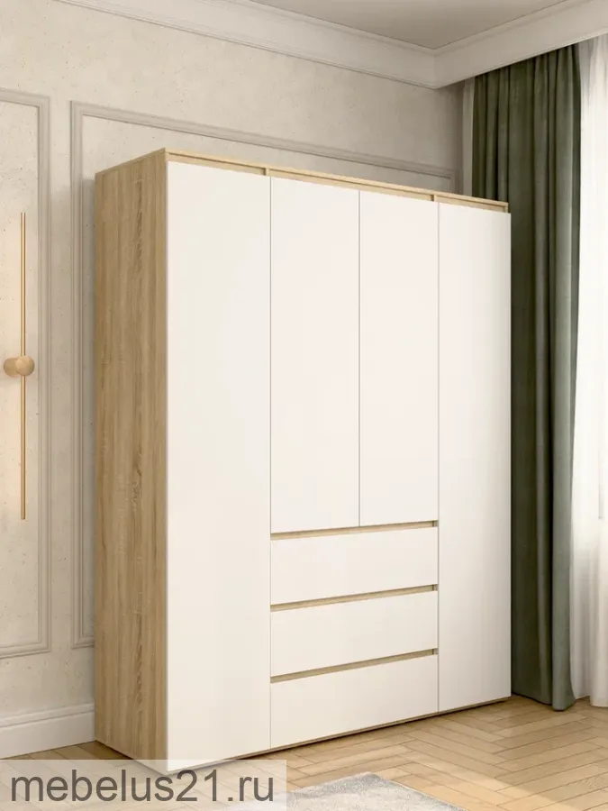 Шкаф Прайм 1600 Сонома/Белый