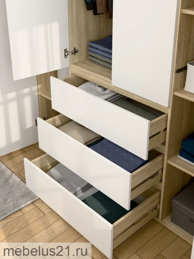 Шкаф Прайм 1600 Сонома/Белый